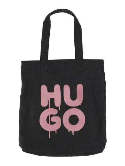 Hugo Boss Tote Bag With Logo In Black