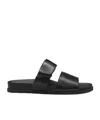 Hugo Boss Touch-strap Leather Sandals In Multi