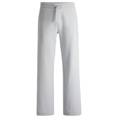 Hugo Boss Tracksuit Bottoms In A Drop-needle Cotton In Grey