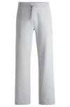 Hugo Boss Tracksuit Bottoms In A Drop-needle Cotton In Light Grey