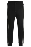 Hugo Boss Men's High-waisted Slim Fit Black Pants With Piping