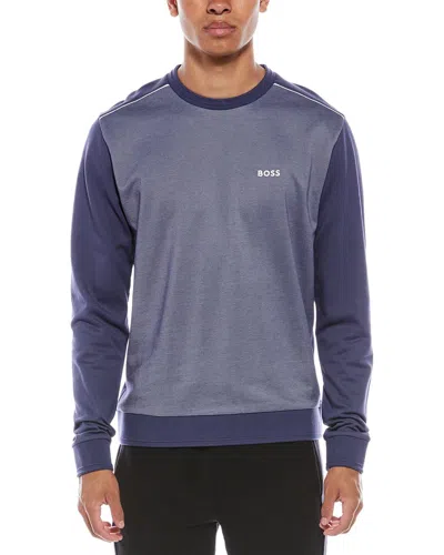 Hugo Boss Tracksuit Crewneck Sweatshirt In Blue