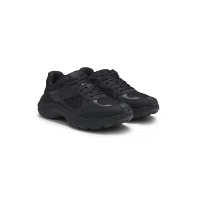 Hugo Boss Trainers With Mesh And Faux Leather In Black