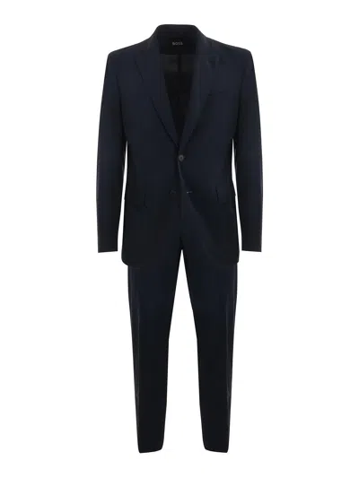 Hugo Boss Suit In Cool Wool In Blue