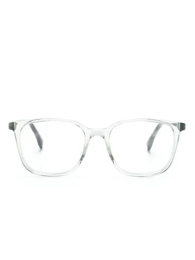 Hugo Boss Transparent Square-frame Glasses In Grey