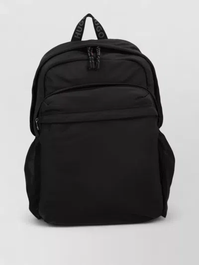 Hugo Boss Travel Backpack Adjustable Straps Front Pocket In Black
