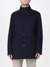 Hugo Boss Boss Wool And Cashmere Blend Coat In Blue