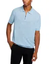 Hugo Boss Trieste Tipped Regular Fit Quarter Zip Polo Shirt In Light Pastel Blue