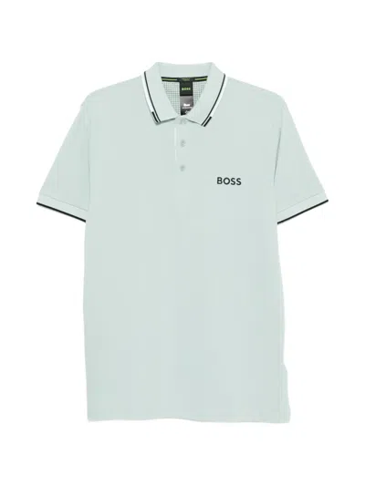 Hugo Boss Trimmed Polo Shirt In Blue