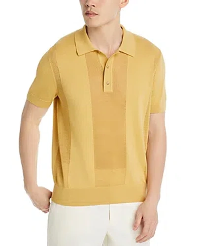 Hugo Boss Tristano Silk & Cotton Polo In Open Yellow