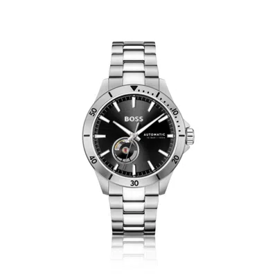 Hugo Boss Troper Automatic Stainless-steel Watch With Japanese Automatic Movement In Metallic
