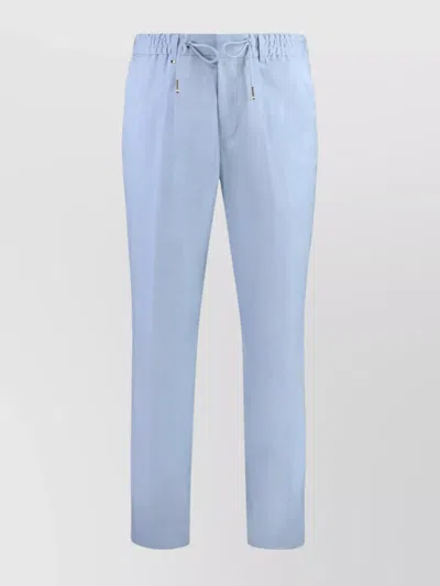 Hugo Boss Trousers Cotton Elastic Waistband In Blue