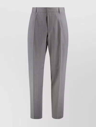 Hugo Boss Trousers Wool Pinstripe Pattern In Gray