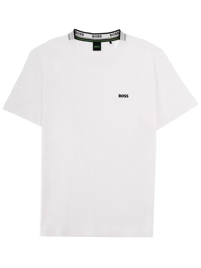 Hugo Boss Logo-embroidered T-shirt In White