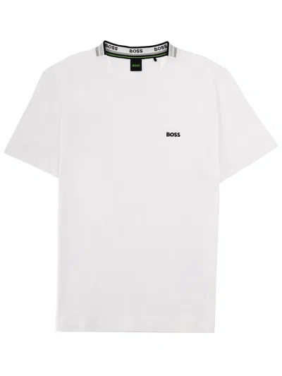 Hugo Boss Logo-embroidered T-shirt In White