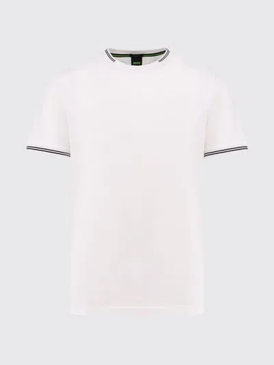 Hugo Boss Mens White Striped-trim Regular-fit Cotton-jersey T-shirt Xxl