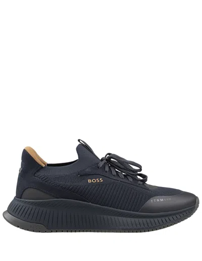Hugo Boss Ttnm Evo 'blue' Sneakers In Black