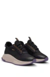 Hugo Boss Ttnm Evo Mixed-material Gore-tex Trainers With Ridged Sole In Black