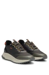 Hugo Boss Dark Grey Breathable Sneakers With Orange Details Ttnm Evo_runn_rsgtx