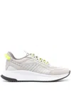 Hugo Boss Ttnm Evo Suede, Leather And Mesh Trainers With Ribbed Sole In 灰色