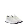 Hugo Boss Ttnm Evo Suede, Leather And Mesh Trainers With Ribbed Sole In Grey