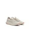 Hugo Boss Boss Ttnm Evo Stretch Fabric Sneakers With Almond Toe In Beige