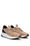 Hugo Boss Ttnm Evo Trainers With Knitted Uppers In Beige