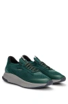 Hugo Boss Ttnm Evo Trainers With Knitted Uppers In Green