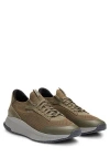 Hugo Boss Ttnm Evo Trainers With Knitted Uppers In Green