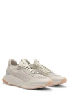 Hugo Boss Ttnm Evo Trainers With Knitted Uppers In Light Beige