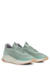 Hugo Boss Ttnm Evo Trainers With Knitted Uppers In Light Green