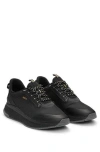 Hugo Boss Ttnm Evo Trainers With Ribbed Sole In Black