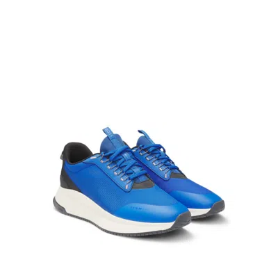 Hugo Boss Ttnm Evo Trainers With Ribbed Sole In Blue