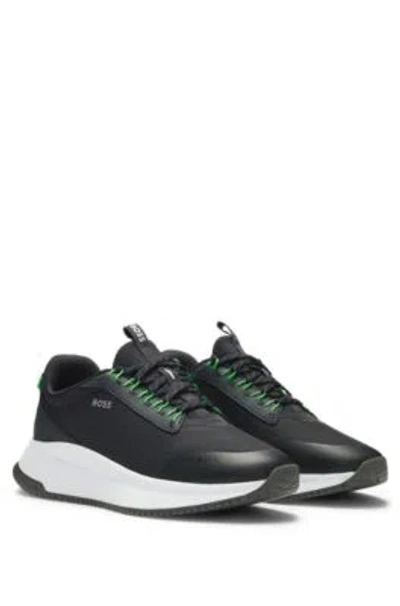 Hugo Boss Ttnm Evo Trainers With Ribbed Sole In Dark Blue