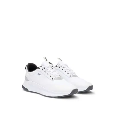 Hugo Boss Ttnm Evo Trainers With Ribbed Sole In White