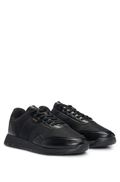 Hugo Boss Ttnm Evo Trainers With Ridged Outsole In Black