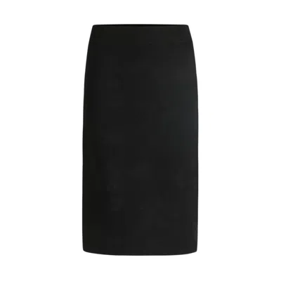 Hugo Boss Tube Skirt In Knitted Jacquard In Black