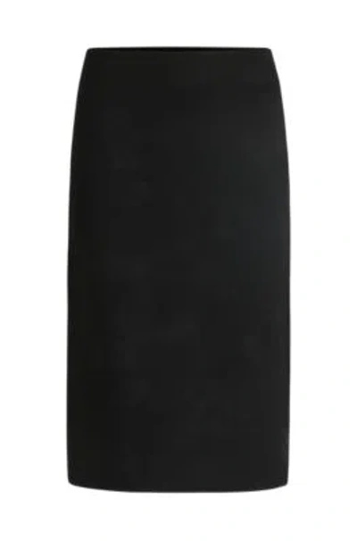 Hugo Boss Tube Skirt In Knitted Jacquard In Black