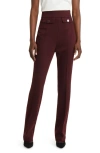 Hugo Boss Slim-fit Trousers In Woven Fabric With Monogram Buttons In Maroon Twill Fantasy