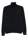 Hugo Boss Turtleneck Cotton-wool Blend Sweater In Blue