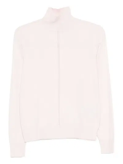 Hugo Boss Turtleneck Front-detail Sweater In Pink