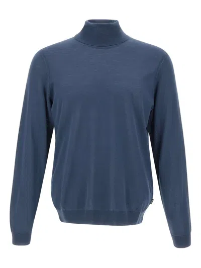 Hugo Boss Turtleneck Ribbed Sweater In Animal Print