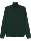 Hugo Boss Turtleneck Virgin Wool Sweater In Green