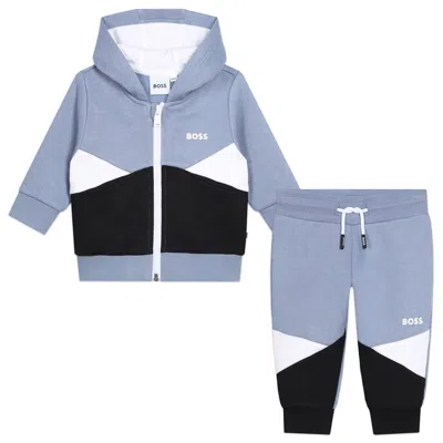 Hugo Boss Babies' Tuta Sportiva Con Stampa In Blue