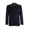Hugo Boss Tuxedo Jacket In Virgin-wool Serge In Dark Blue
