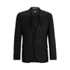 Hugo Boss Boss Notched Lapel Padded Shoulder Jacket With Eyelet Design In Black