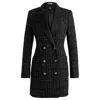 Hugo Boss Tuxedo-style Dress In Sparkling Tweed In Black