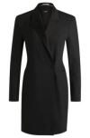 Hugo Boss Tuxedo-style Dress With Wrap Front In Black