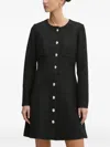 Hugo Boss Tweed Button-front Dress In Black