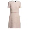 Hugo Boss Tweed Dress With Stretch-cotton Trims In Multi
